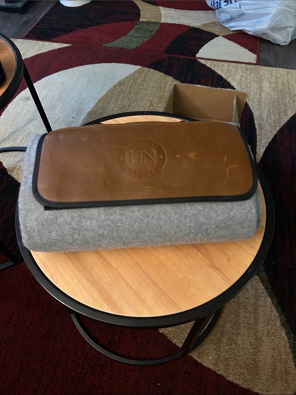 Gray Felt Roll throw blanket